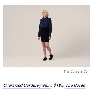 Anthropologie Navy Button Down Shirt Corduroy